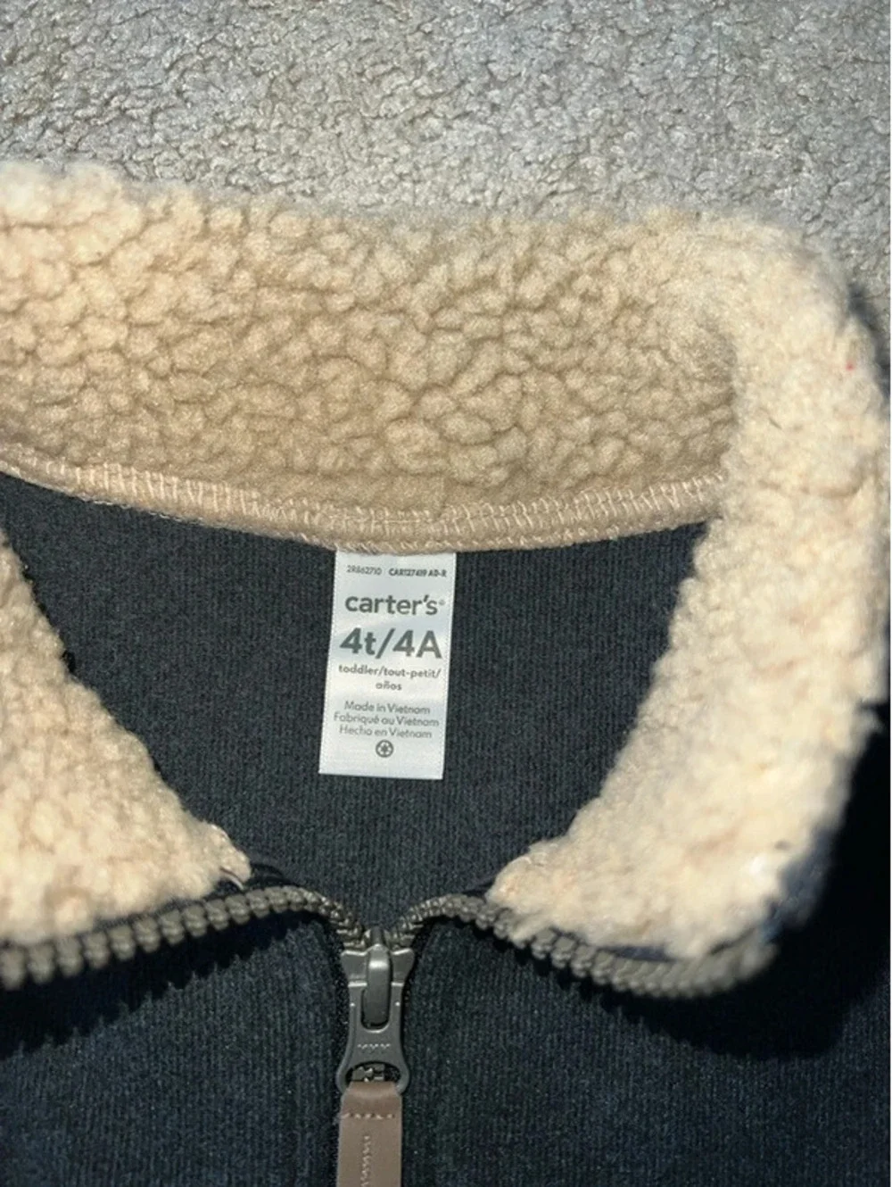 NWT Carter’s quarter zip fleece sweater 4T